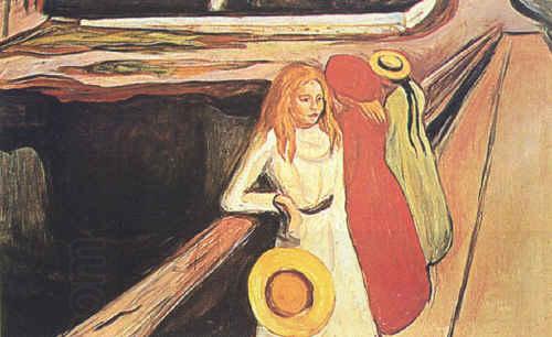 Edvard Munch Girl on a Bridge oil painting picture